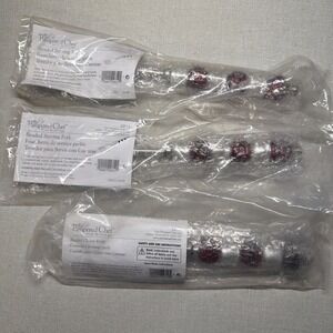 Pampered Chef Beaded Serving Set! 3 Piece! Retired! Forks Cheese Knife